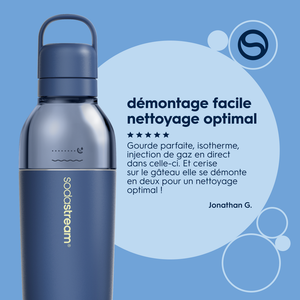 Gourde isotherme démontable 0,7L fizz&go Easy mix bleue – 12