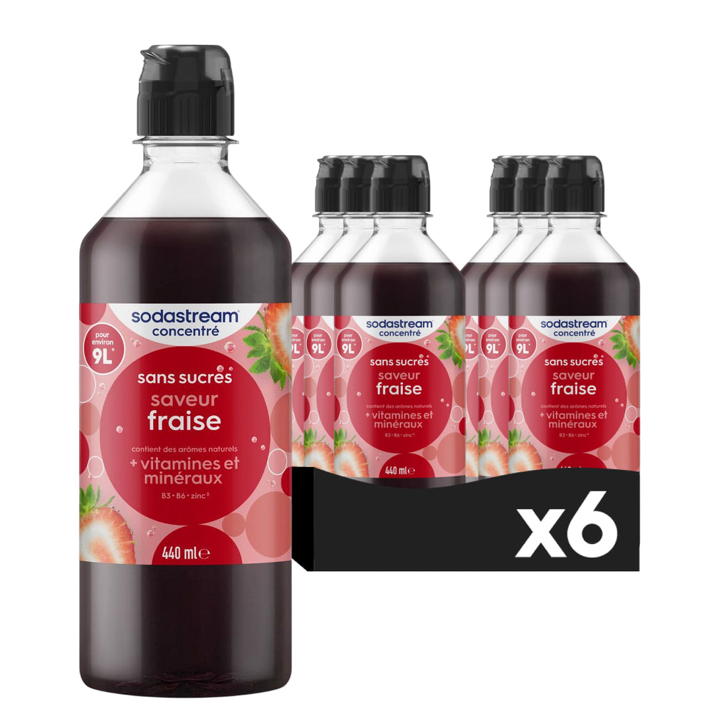 6-Pack Sirop Fraise sans sucres 440ml – 1