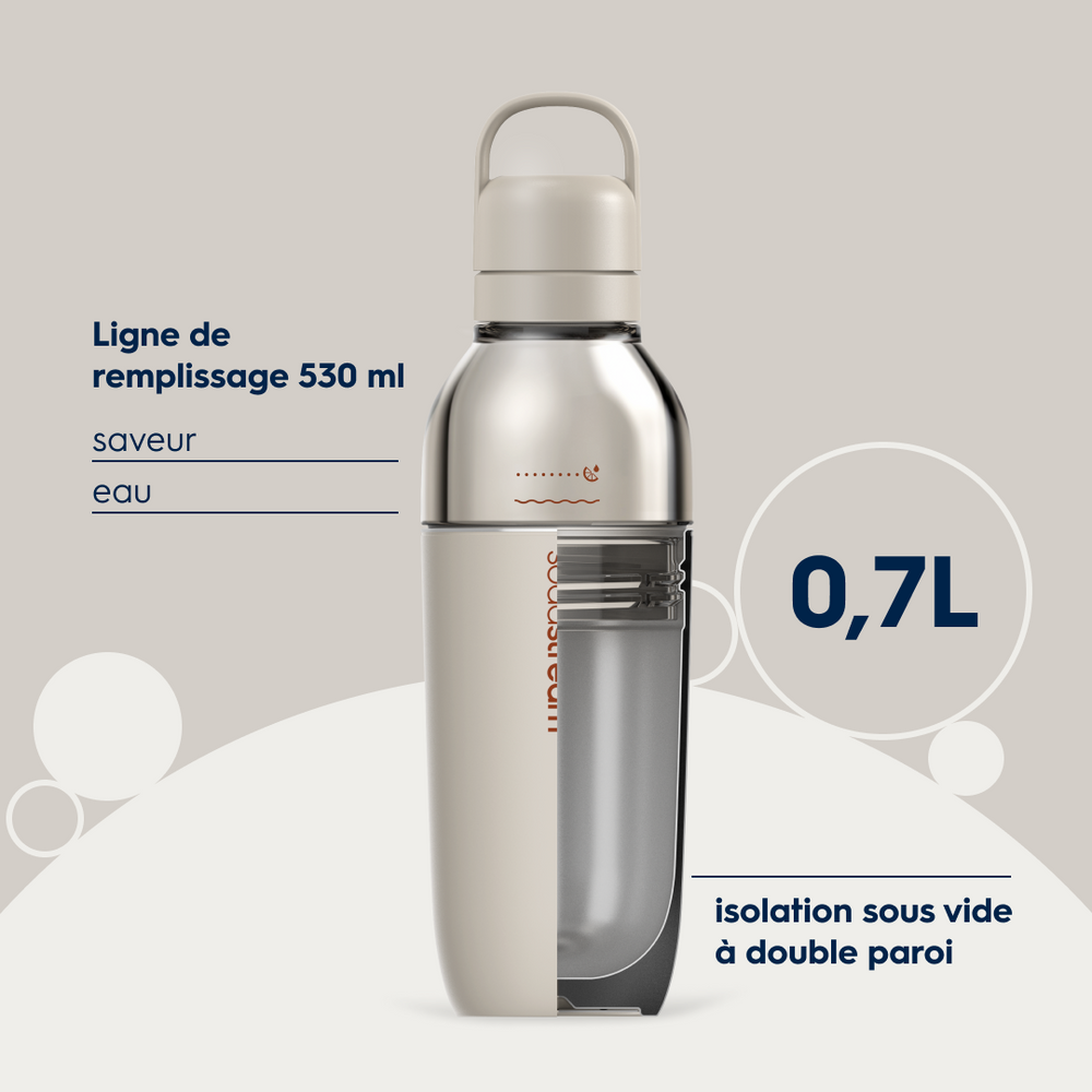 Gourde isotherme démontable 0,7L fizz&go Easy mix sable – 3