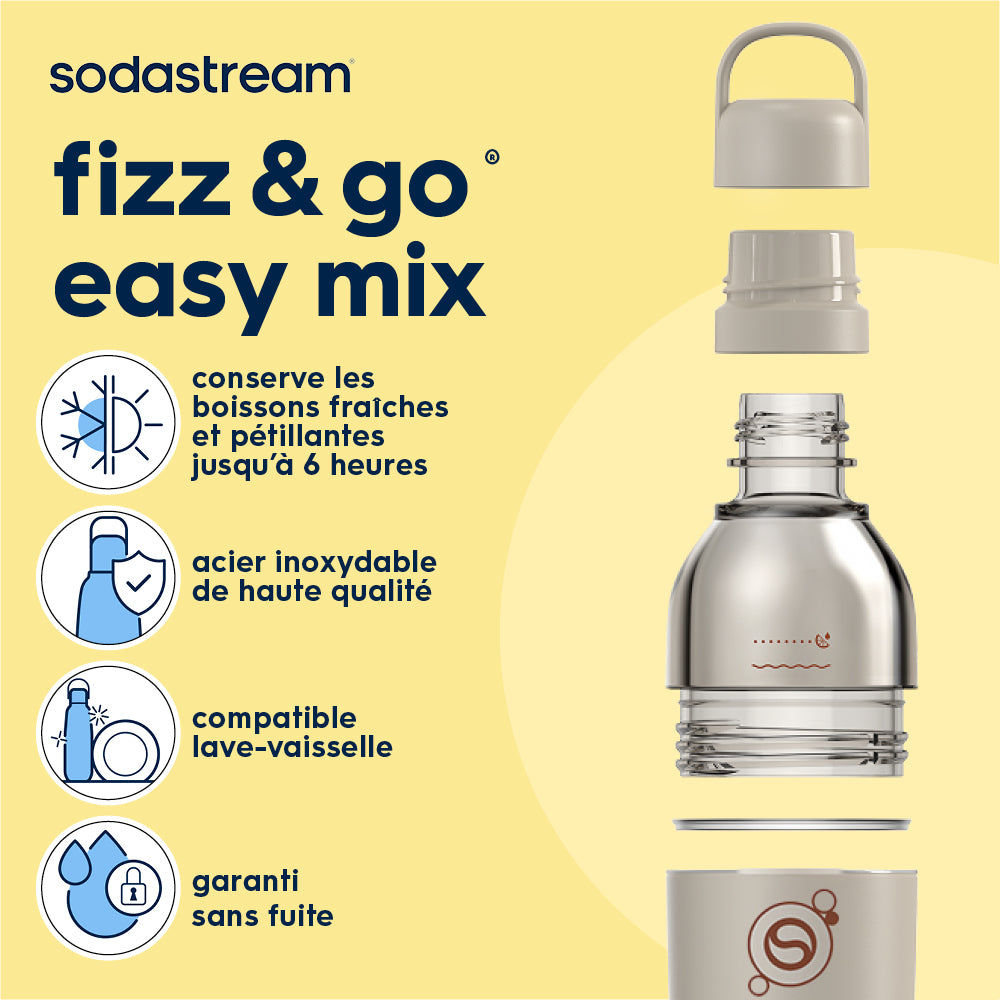 Gourde isotherme démontable 0,7L fizz&go Easy mix sable – 2