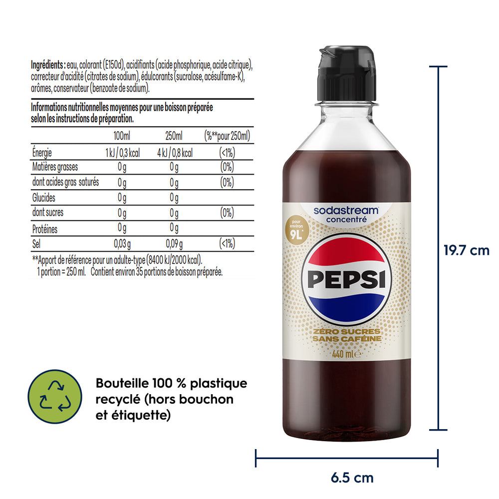 Sirop Pepsi Zéro sucres sans caféine 440ml – 5