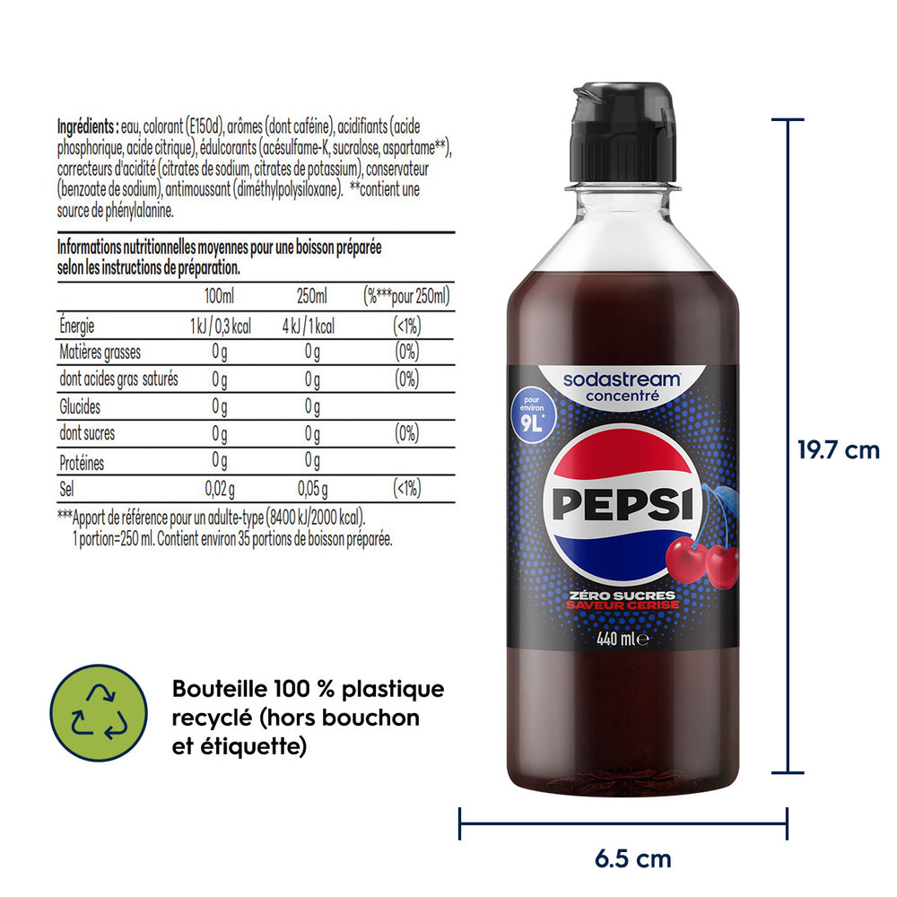 Sirop Pepsi Zéro Sucres Saveur Cerise 440ml – 5