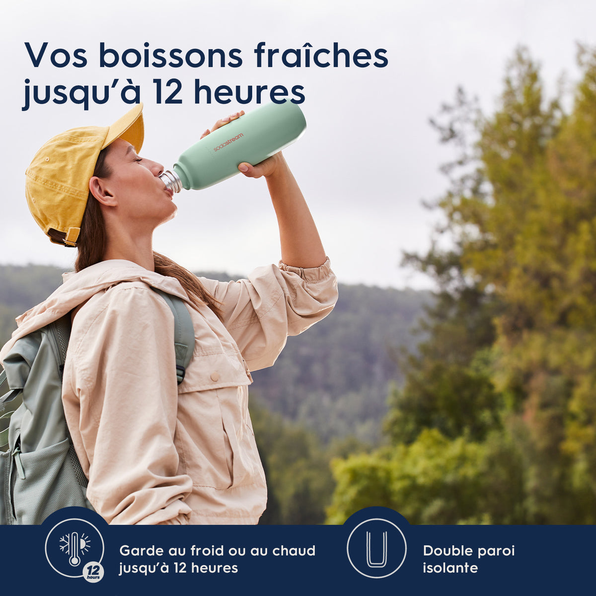 Bouteille 0,9L fizz&go Cool blanc sable
