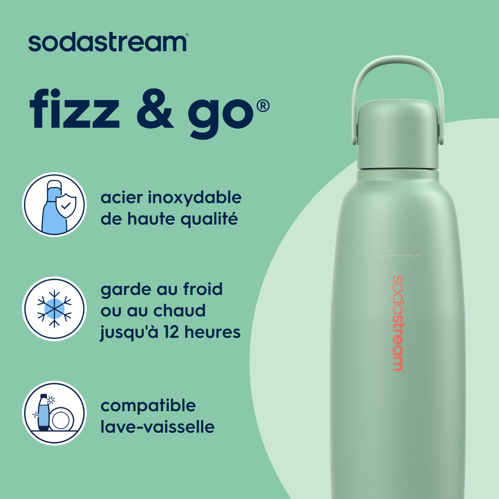 Gourde isotherme 0,9L fizz&go Cool menthe – 2
