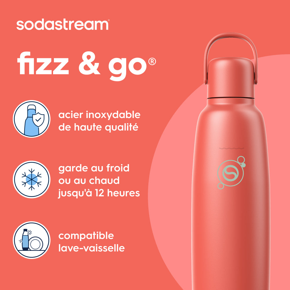 Gourde isotherme 0,9L fizz&go Cool papaye – 2