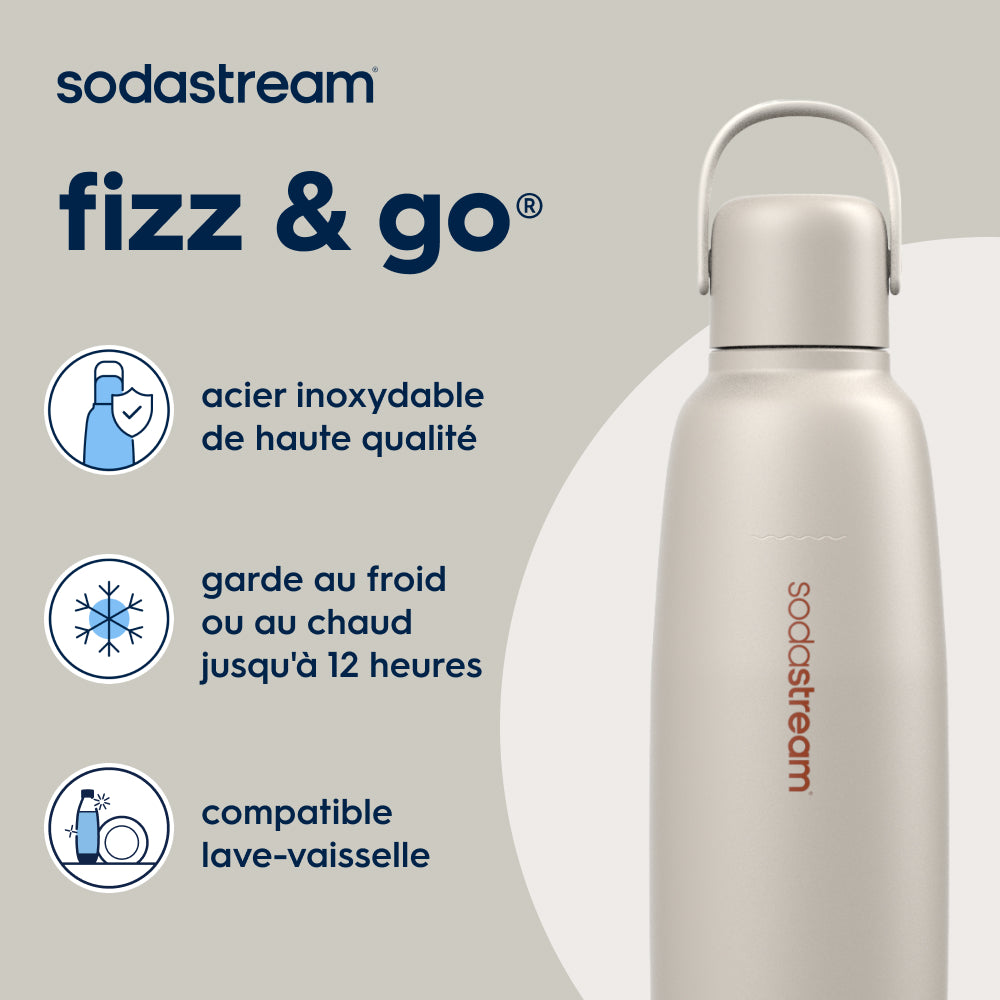 Gourde isotherme 0,9L fizz&go Cool sable – 2